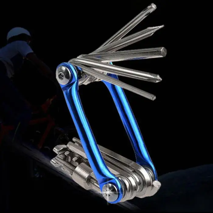 11 в 1 Набор для ремонта велосипеда шестигранный ключ Отвертка открывалка для бутылок многофункциональный инструмент прочные стальные инструменты A55