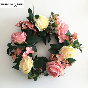 

Pink Blue New Arrival Delicate Simulation Wreath Autumn Color Door Decorations wreath For Thanksgiving Day