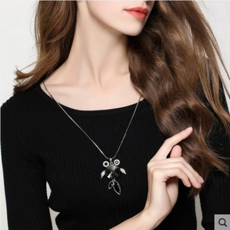 

2019 New Fashion Silver Champagne Fish Zircon Sweater Necklace For Women Ladies Girls Birthday Party Gifts Jewelry Wholesale