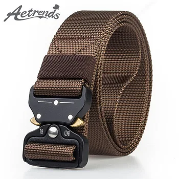 

[AETRENDS] Tactical Belt Enhanced Nylon Zinc Alloy Buckle Gear Heavy Duty Belts Army Tactical Hunting Accessories D-0026