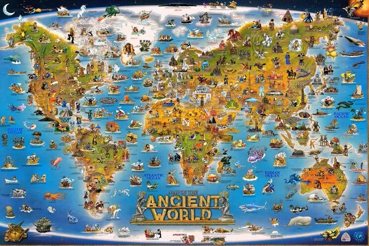 Древний мир деревянные головоломки 1000 шт. ersion бумаги пазл белый карты взрослых детские развивающие игрушки