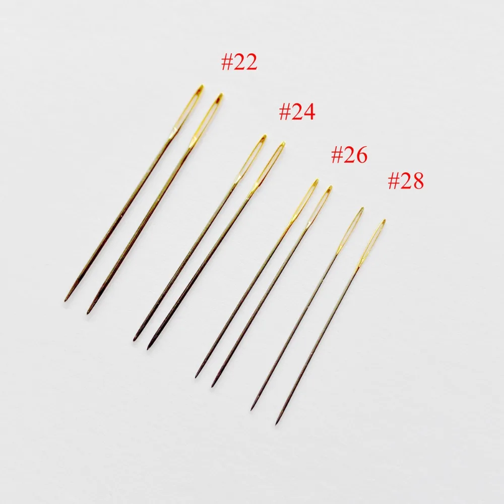 10 шт./лот #26 #24 #22 #28 золотые хвостовые иглы для aida 9ct 11ct 14ct 18ct ткань вышивки крестом