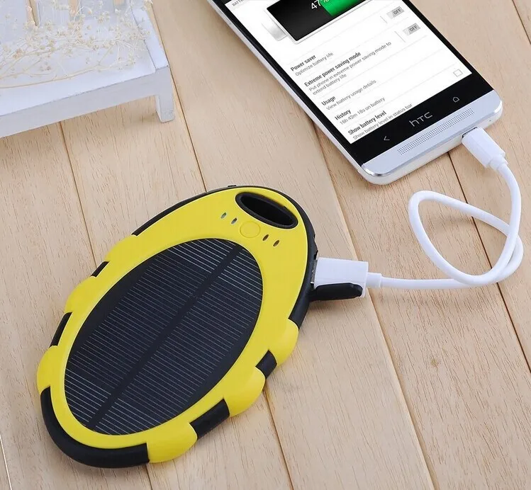 Waterproof 5000MAH Dual-USB Solar Power Bank Battery Charger for iPhone 6 5S Samsung HTC Huawei mi Cell Phones Free shipping | Мобильные