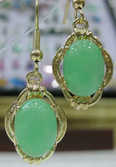 

jewelry dubai turkish african wholesale 2 To < 2 Pair earring lady's Natural green gem rock Bridal GP earring earrings