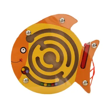 

Small Magnetic Transport Pen Labyrinth Ball Game Wooden Children'S Magnetic Pen Bead Walking Puzzle Toy 2-7 Years Old