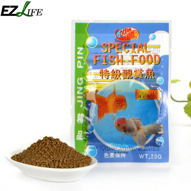 EZLIFE 10*12g/bag Aquarium Fish Food Small Koi Fish Feed Hot Sale