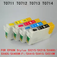 71 T0715 T0711 cartuccia di inchiostro Riutilizzabile per EPSON Stylus SX215/SX218/SX400/SX405/SX405WiFi/SX410/SX415/SX510W SX515W stampante