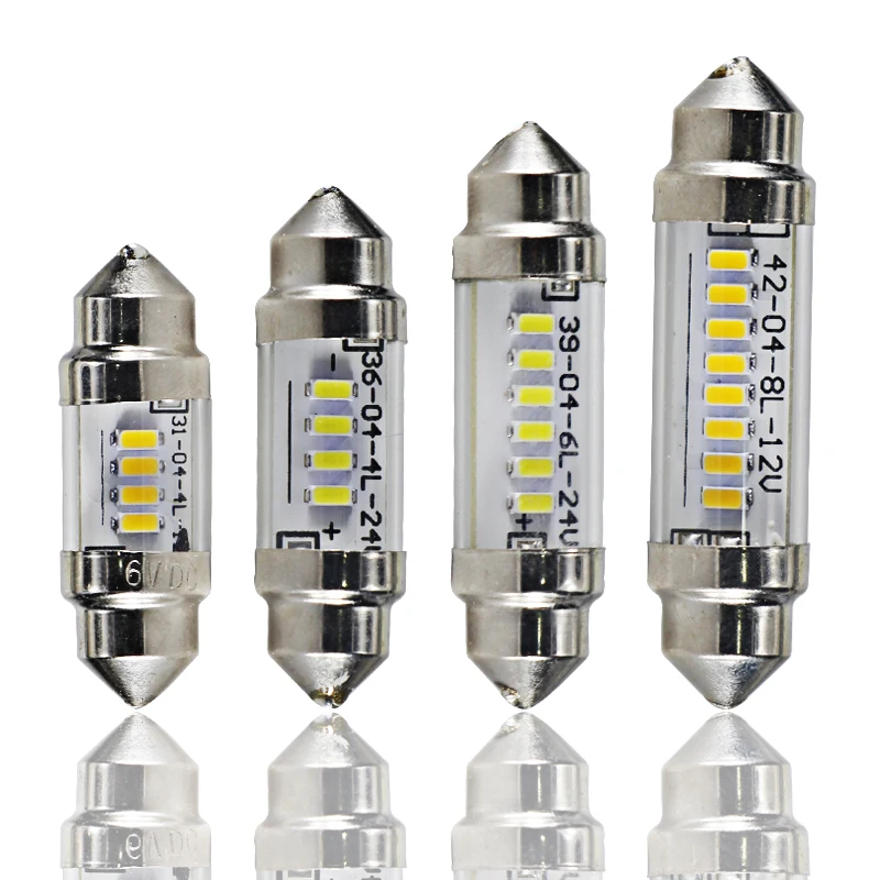 

4x C5W led car interior dome festoon 31mm 36mm 39mm 42mm CANBUS NO ERROR 6v 12v 24v Auto Dome Lights Interior Lamp super bright