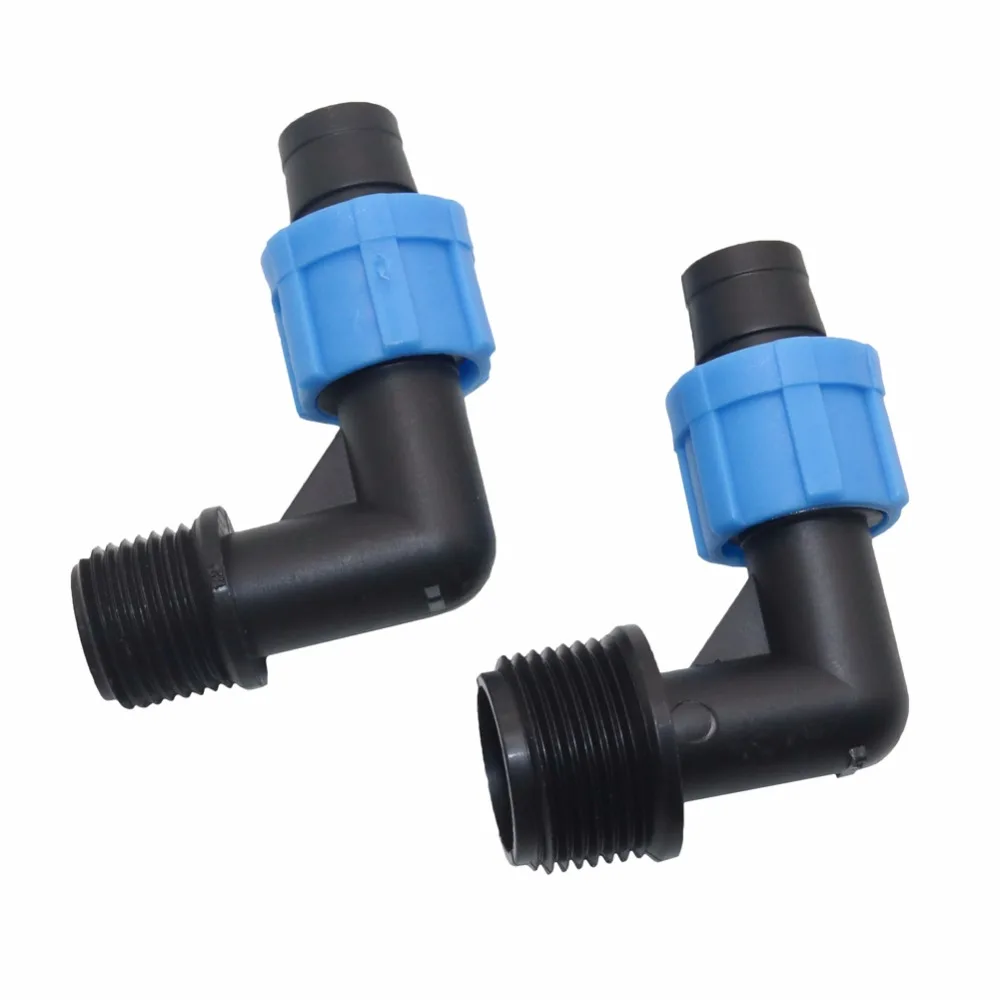 10 Pcs Drip Tape 5/8" Lock Elbow Make 90 degree turns in 1/2" External