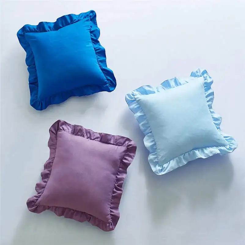 Buy Ruffle Pillow Cover 45 * 45cm Square Corrugated