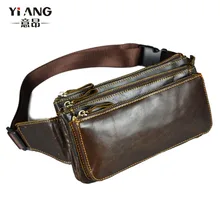 Новинка, Мужская винтажная сумка из натуральной воловьей кожи, для путешествий, сотового/мобильного телефона, на бедре, на пояс, поясная сумка, кошелек, сумка