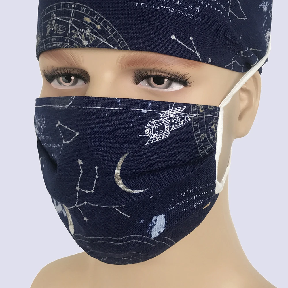 Beauty salon Surgical Cap Doctor Nurse pharmacist Medical Cap Printing Dome Scrub Hat Dental Clinic work hat nursing medical Cap