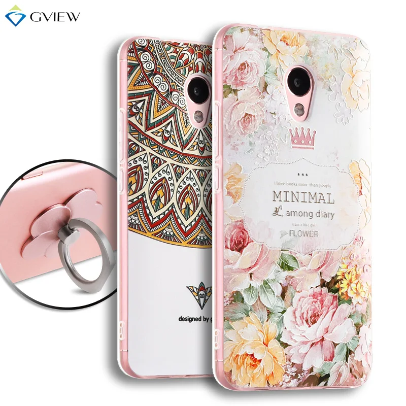 Gview 3D рельефная печать Ясно Мягкие TPU чехол для Meizu M5s/Prime 5 2 дюймов телефон сумка