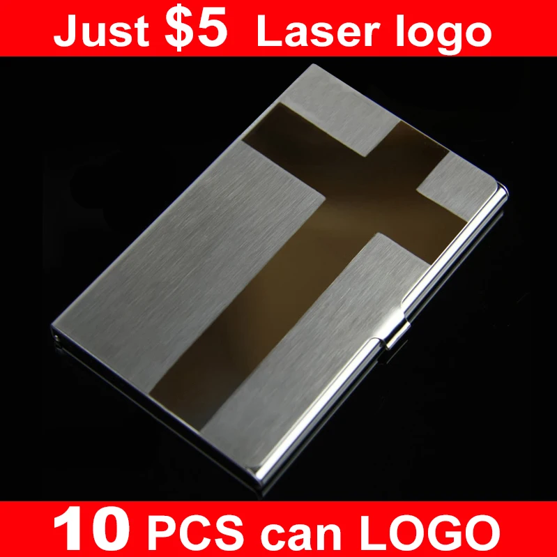 

NEW ARRIVAL 100% stainless steel Business Card. Men metal ID Holders. women cross business name card case box,Promotion gifts