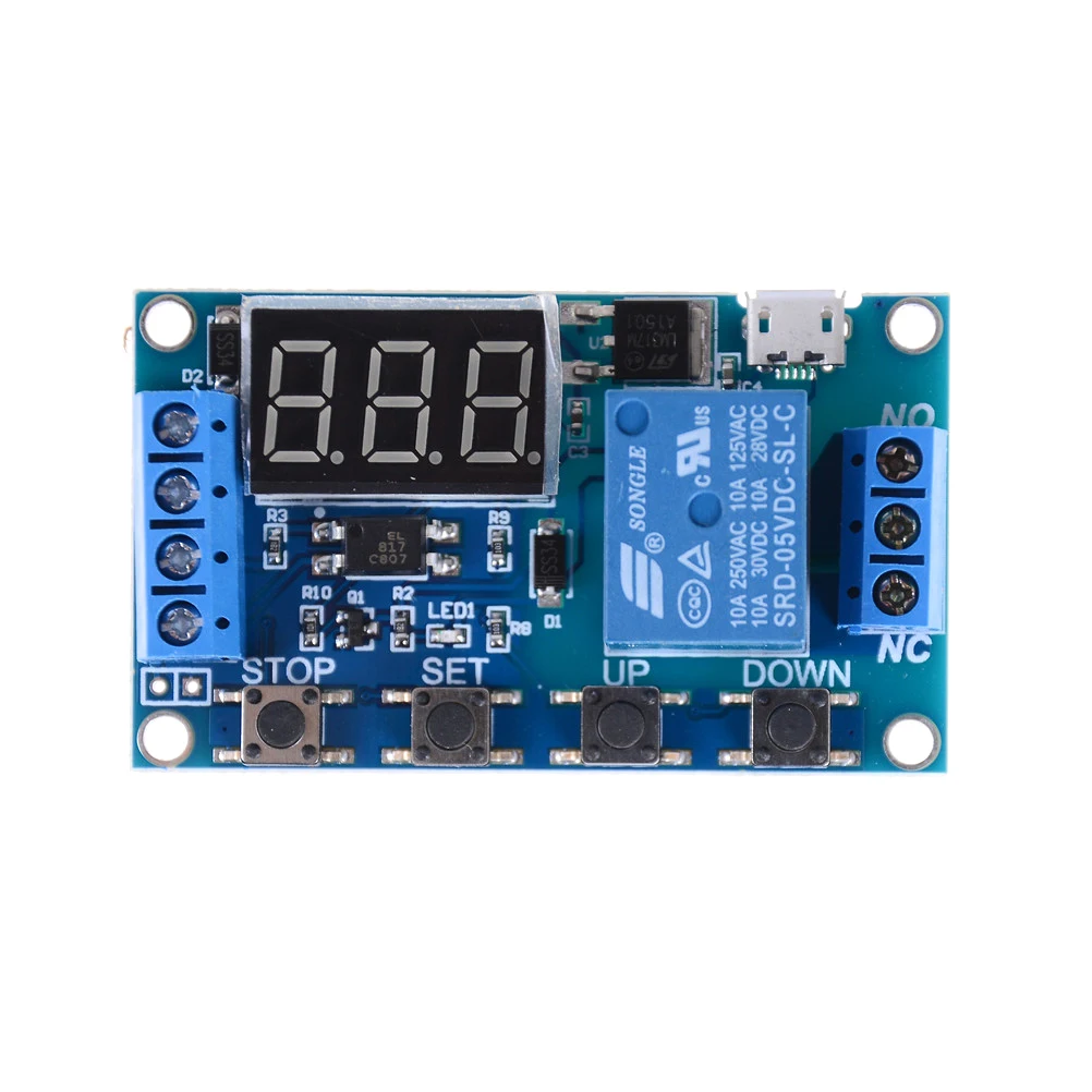 

Trigger PLC Automation Car Buzzer Digital LED Display Time Delay Relay Module Board DC Control Programmable Timer Switch