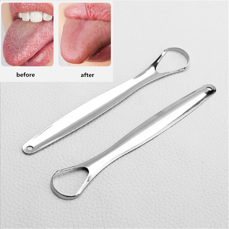 

1Pc Tongue Scraper Reusable Portable Stainless Steel Oral Tongue Cleaner Brush Fresher Sweepers for Adults Kids
