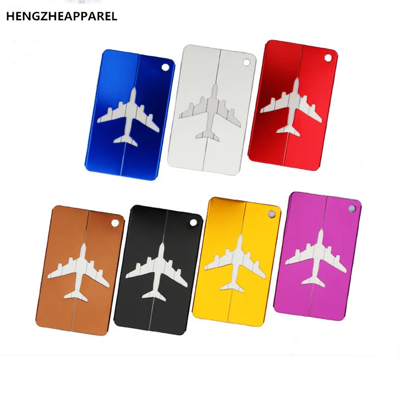 whole sale metal travel bag tags Aluminum luggage tag boarding creative aircraft card luggage ...