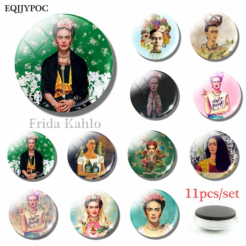 

25 MM Artist Self-portrait Fridge Magnet Set Glass Refrigerator Magnetic Stickers Fridge Memo Notes Ornaments Decor