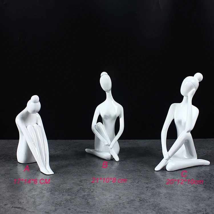 Modern yoga figurine young girl yoga statues decoration resin home