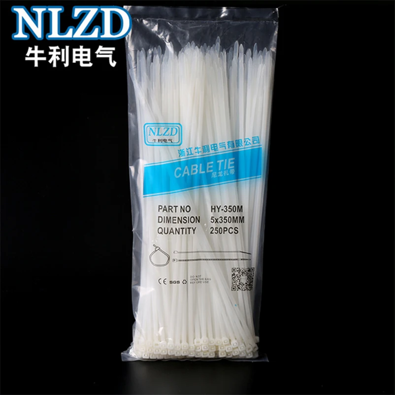 

14 inch favorable Nylon Cable ties 250pcs/pack White Color Width 3.6mm zip tie for wires 40 lbs easy install