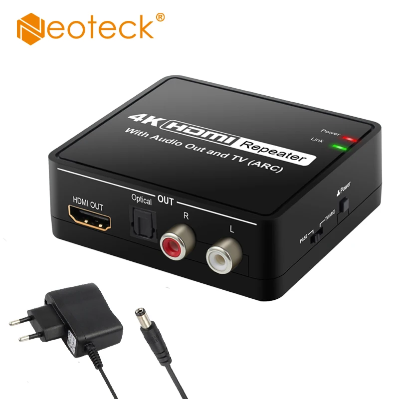 4K x 2K HDMI к и оптический TOSLINK SPDIF + L/R стерео аудио экстрактор конвертер с функцией