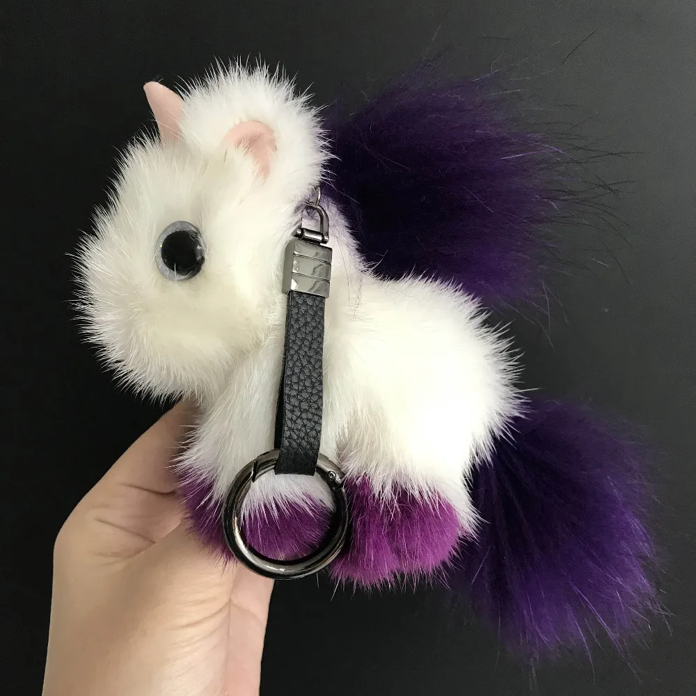 Magicfur So Cute Unicorn кукольный брелок из натурального меха норки с животными сумочка