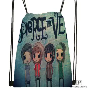 

Custom Pierce-The-Veil@01- Drawstring Backpack Bag Cute Daypack Kids Satchel (Black Back) 31x40cm#180611-03-104