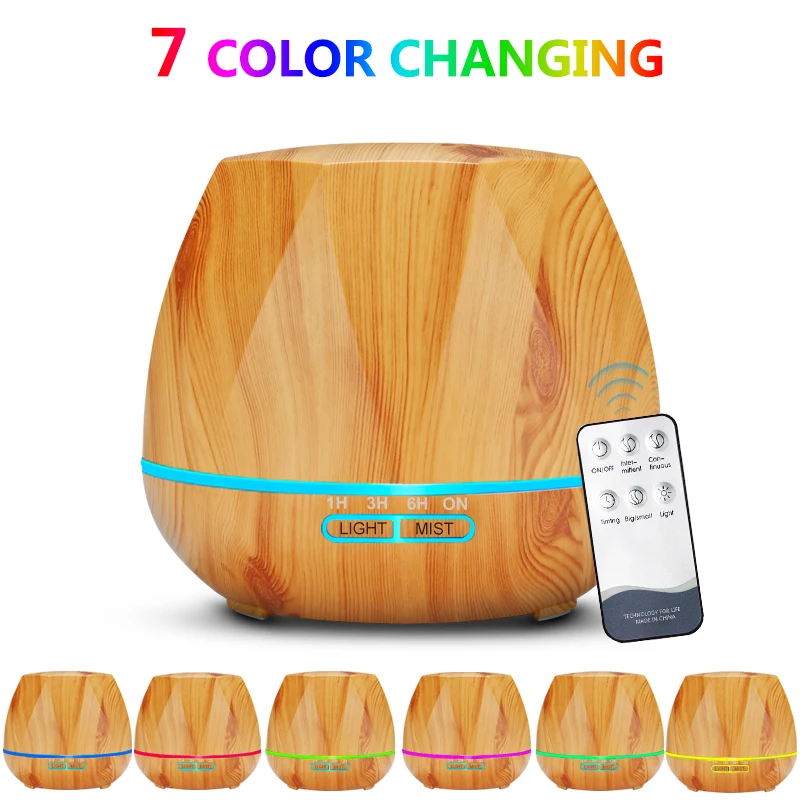 Billige 500ML Fernbedienung Luftbefeuchter Ätherisches Öl Diffusor Humidificador Nebel Maker LED Aroma Diffusor Aromatherapie