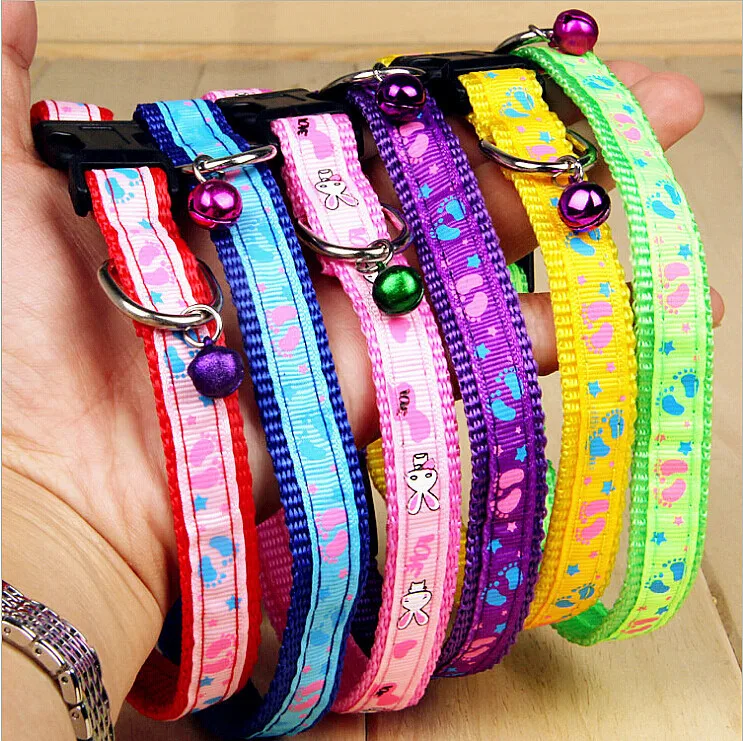1pcs Dog Cat Bell Collar Adjustable Outdoor Comfortable Pet Collars For