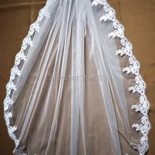 Слои белого цвета или цвета слоновой кости кружевная свадебная вуаль из тюля для невесты с расческой
