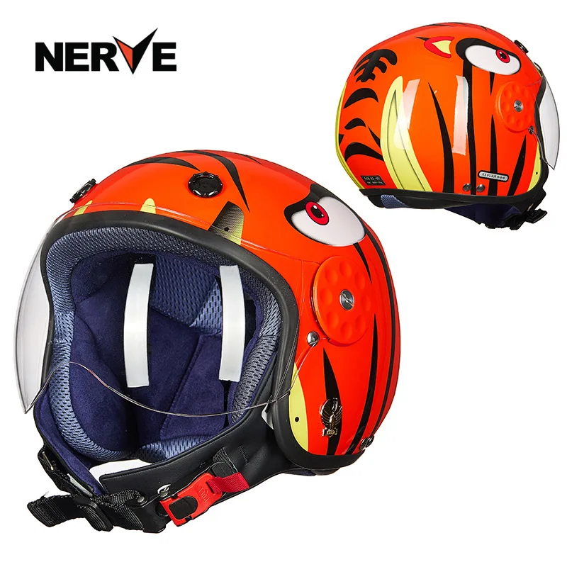 NERVE kids шлем vesp moto W козырек с открытым лицом 3/4 rcycle для мотокросса Capacete Casco jet Ретро
