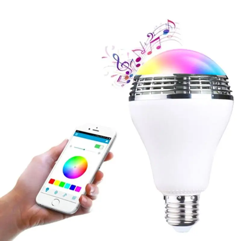 E27RGB светодиодный Bluetooth Динамик лампы с мобильного телефона Smart APP удаленного Управление Беспроводной соединения освещения для бара Club Hotel