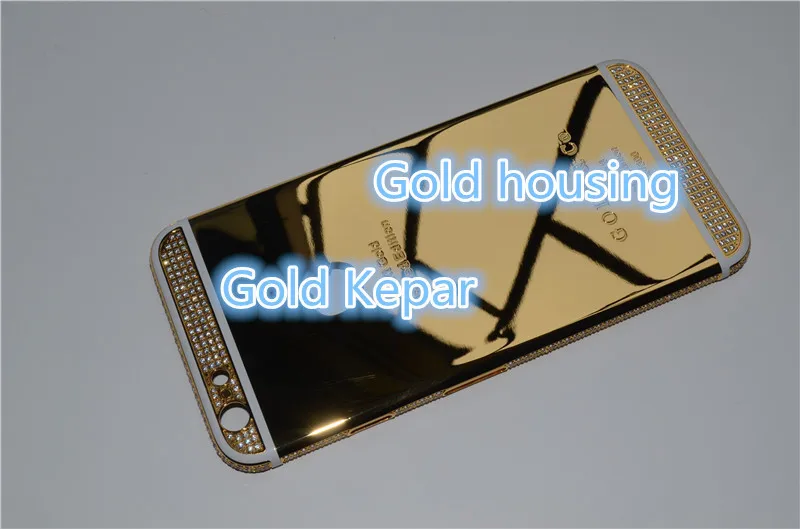 Для iPhone 6 4,7 дюйма 24 K золотой корпус с боковым/верхним/нижним/кристальным 24 k золотой корпус для Iphone6 4,7 inchfor