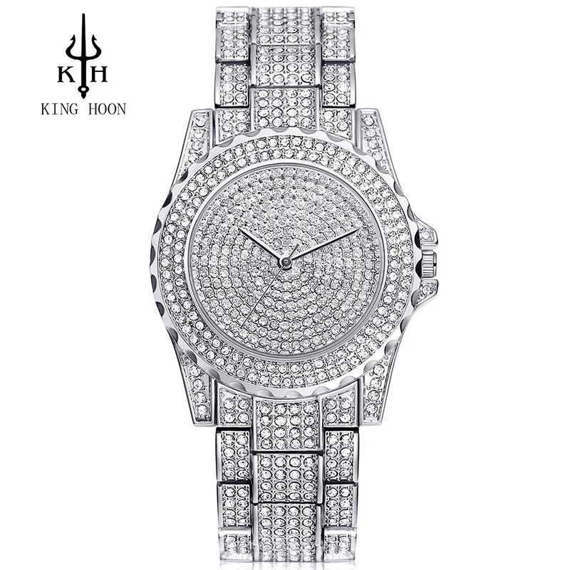 Women Watches Quartz Watch Women 40mm KINGHOON Brand Rose Gold Rhinestone Casual Dress Crystal Reloje Mujer