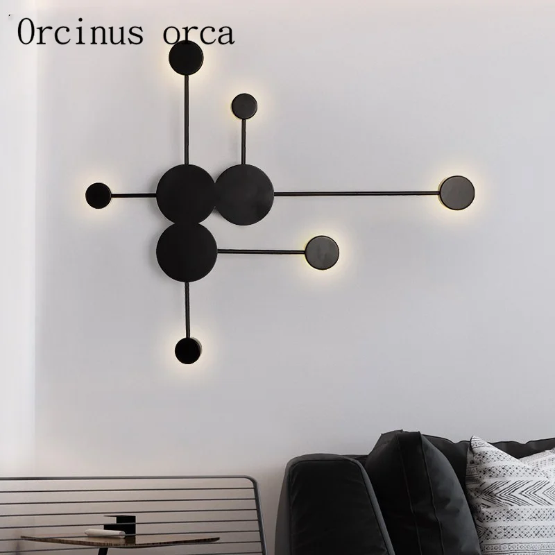 

Nordic post-modern minimalist art wall lamp living room bedside lamp creative personality LED iron art wall lamp free shipping