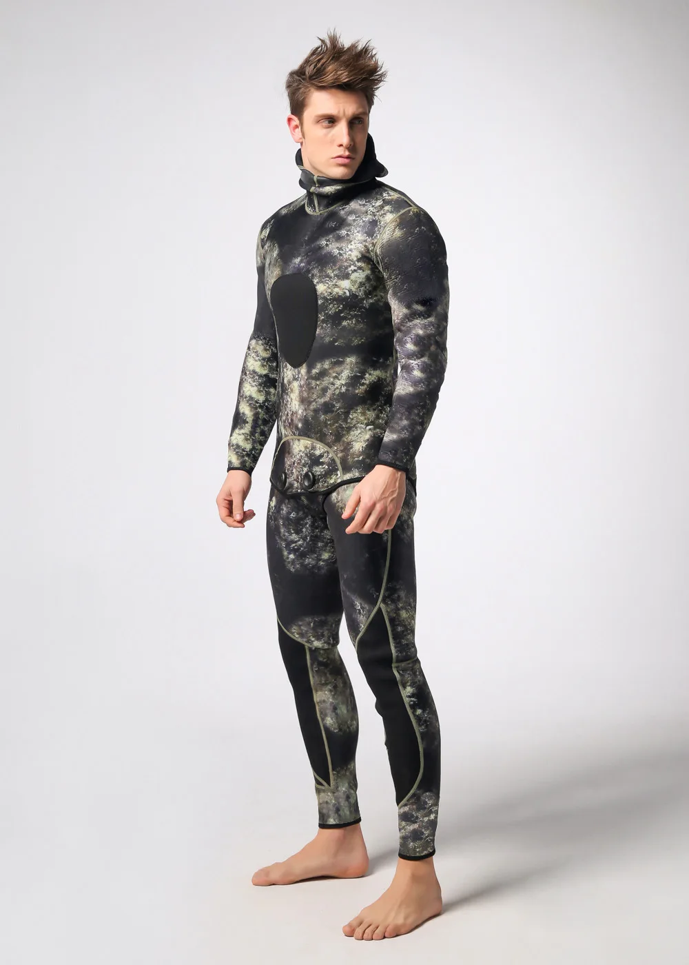 3 мм водолазный костюм с длинным рукавом Mergulho полное тепло тела солнцезащитный гидрокостюм для серфинга с головным убором Мужская спортивная одежда