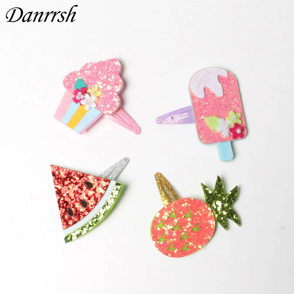 2 Pieces Lovely Girls Fruit Ice Cream Hair Clips Hair Accessories Girl