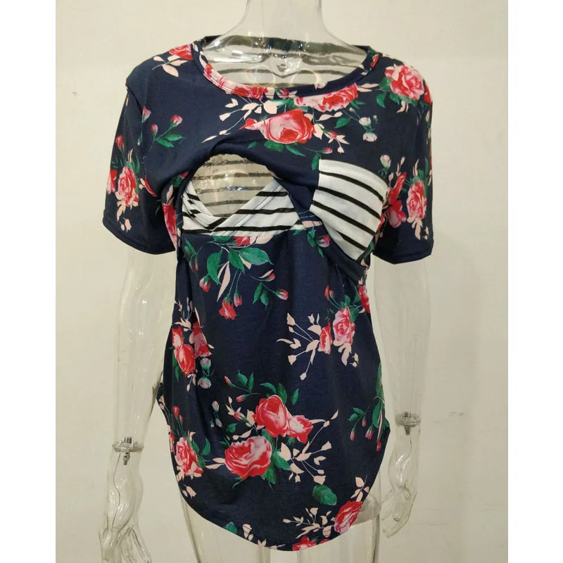 Summer Breastfeeding Tops Maternity Clothes For Pregnant Women Tees Tops Feeding Pregnancy Nursing T-shirts Maternity Clothing