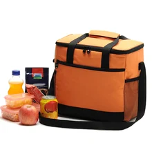 16L большой мешок обеда двойная молния сумки путешествия Пикник Портативный кулер сумки на плечо AB@ W3