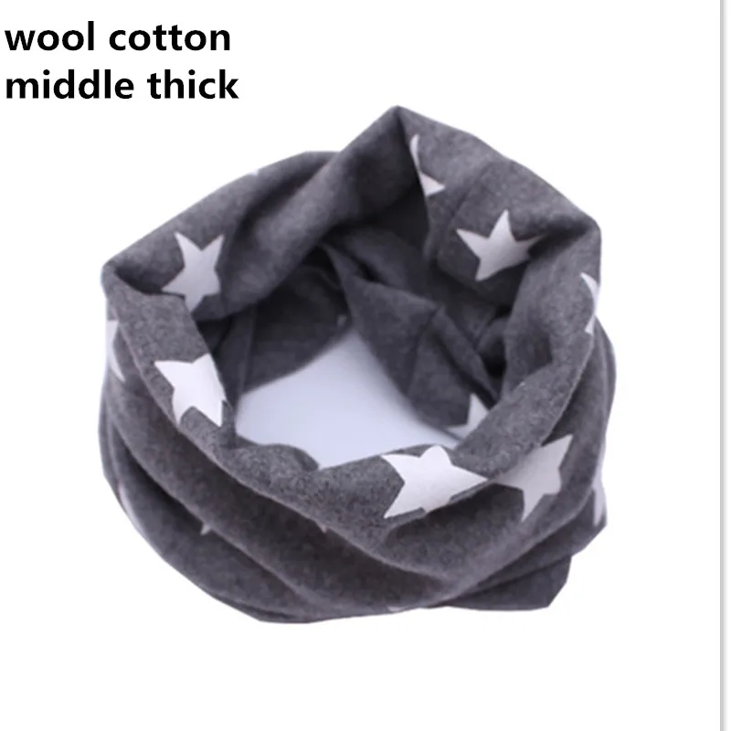 New wool cotton middle thick solid color baby scarf bibs winter warm kids O ring collars star beard children bibs scarves burp