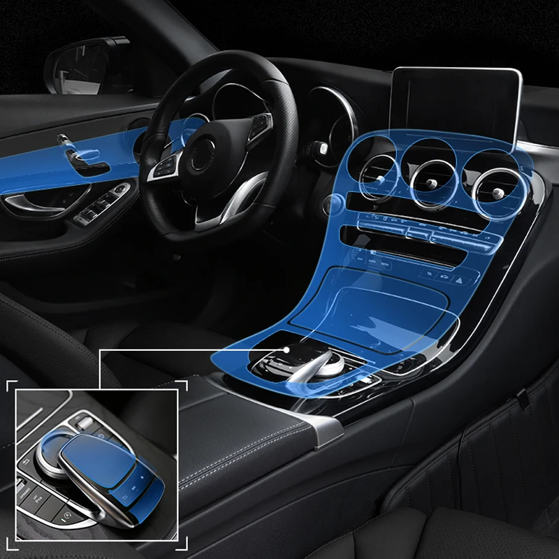 Fur Mercedes Benz C Klasse C200 Coupe Innen Unsichtbare Schutzfolie Mittelkonsole Bedienfeld Tpu Aufkleber Auto Styling Interior Mouldings Aliexpress