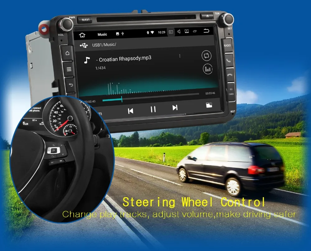 Flash Deal Octa Core Android 8.0 4GB RAM Car DVD GPS Radio Player For Volkswagen Passat B6 B7 Caddy Tiguan Golf Polo Skoda Yeti Superb Car 22