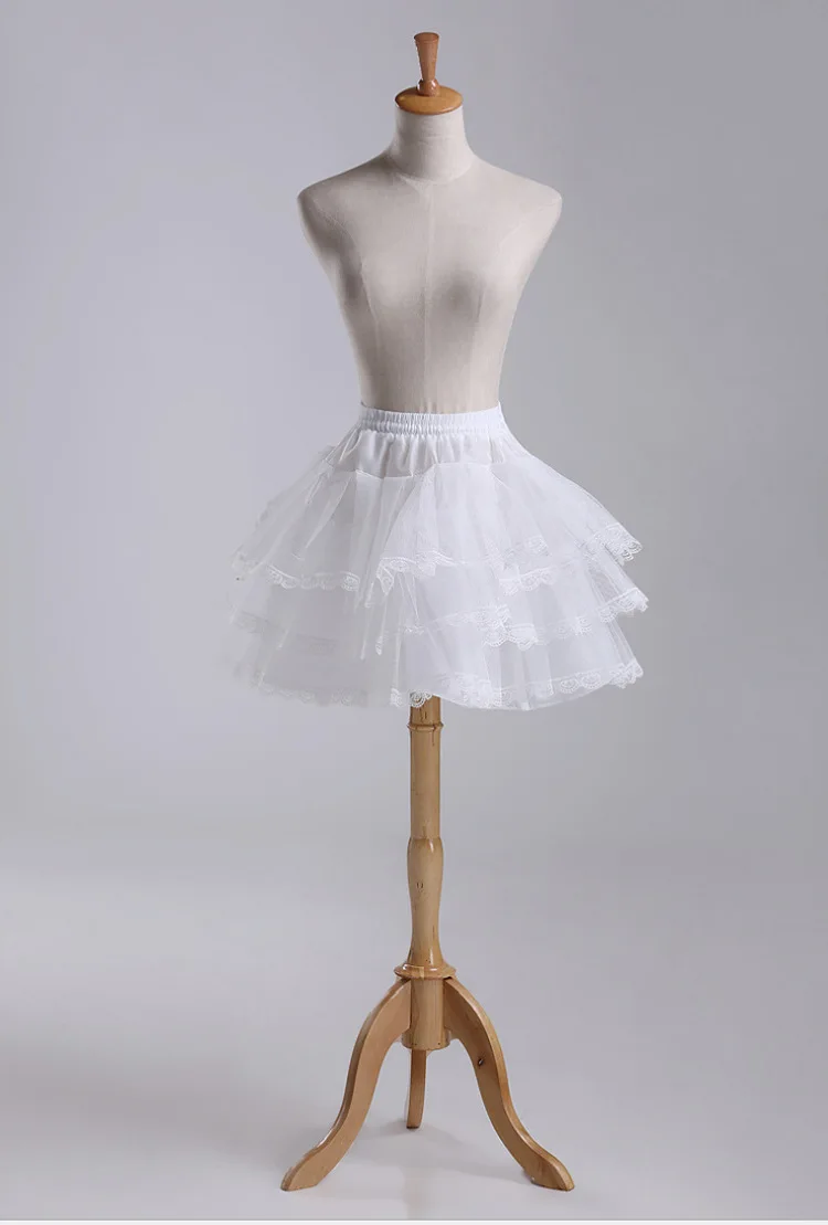Элегантный 3 Слои в стиле «Лолита» платье с цветочным узором для девочек юбка-американка юбка-пачка слипы шифоновая Мини-юбка с кружевным краем для серебряное обручальное Регулируемый для девочек