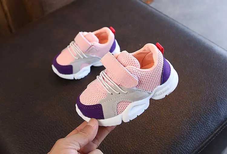 Children shoes 2019 new breathable mesh girls & boys running shoes patchwork PU children tennis sneakers kids athletic shoes (17)