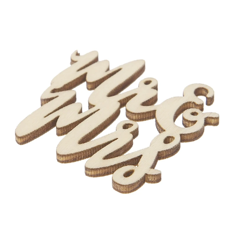  15Pcs Wooden Mr & Mrs Table Confetti Scatter Vintage Rustic Wedding Party Decor