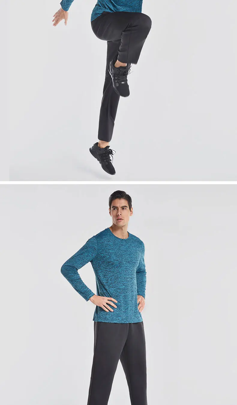 VANSYDICAL Running T-shirt Men Quick Dry Running Long Sleeve Shirt for Jogging Fitness Gym Training Tops Cycling Jersey kelme XL 20