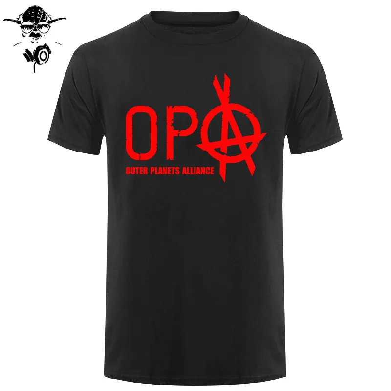 Хлопок o-образным вырезом пользовательские мужские футболки с принтом Футболка OPA-The Expanse Мужская футболка - Цвет: black red