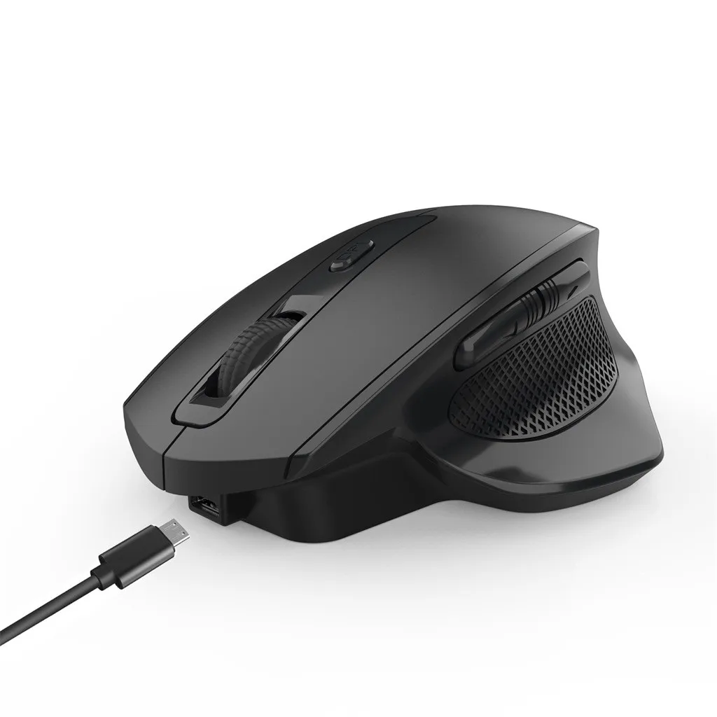 

HXSJ T28 Vertical Wireless Rechargeable Mute Mouse 6 keys 2400DPI Silent Mice overwatch mouse gamer