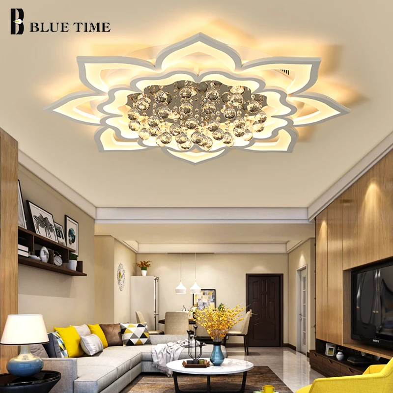 

Acrylic Creative Modern Led Chandelier For Living room Bedroom Kitchen White Crystal Ceiling Chandelier Lighting Home Fixtures