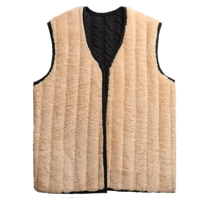 Осенняя и зимняя мужская уличная утолщенная теплая куртка из искусственного меха, мужской меховой цельный теплый меховой жилет TB046